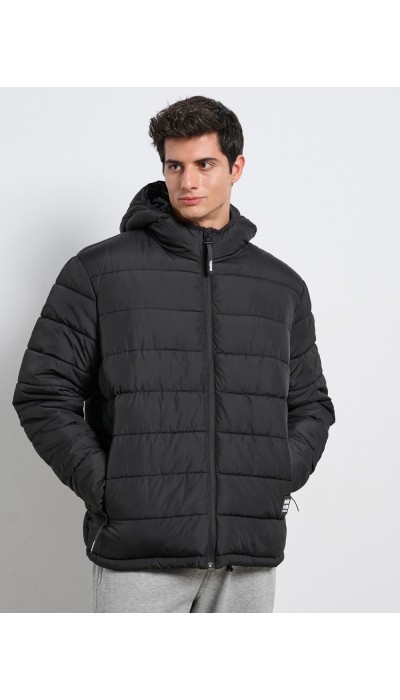BodyTalk Ανδρικό μπουφάν με κουκούλα μαύρο