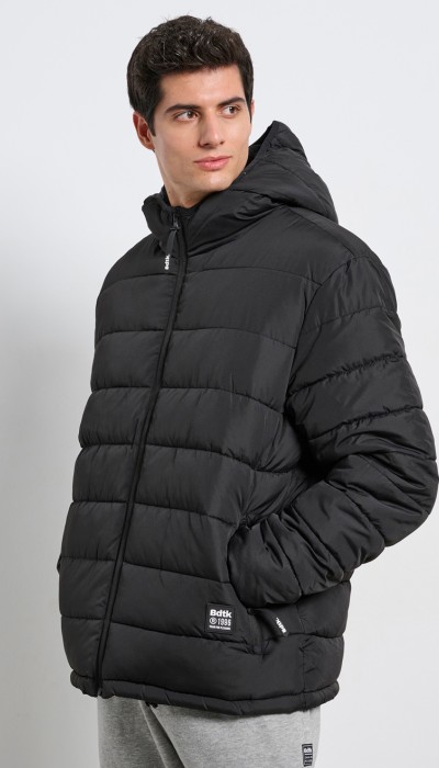 BodyTalk Ανδρικό μπουφάν με κουκούλα μαύρο