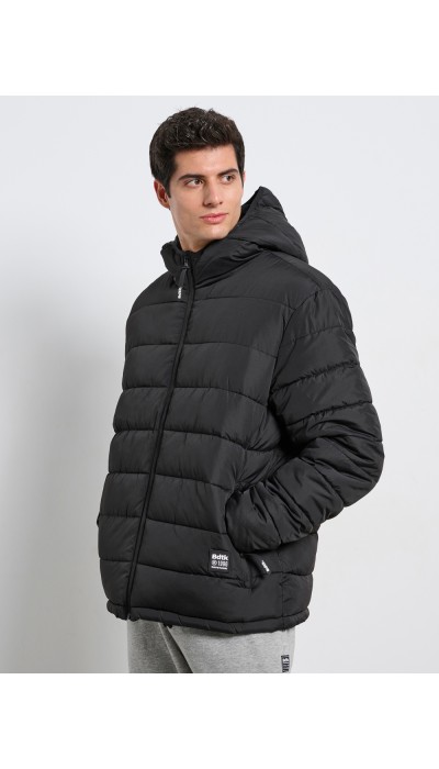 BodyTalk Ανδρικό μπουφάν με κουκούλα μαύρο