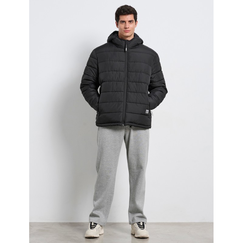 BodyTalk Ανδρικό μπουφάν με κουκούλα μαύρο