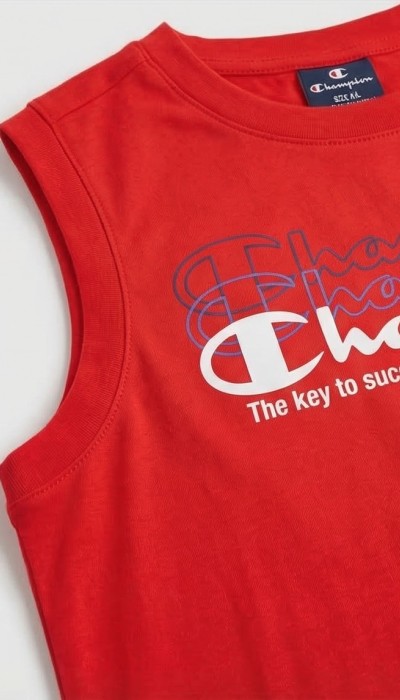 Champion Παιδικό σετ αμάνικη μπλούζα & βερμούδα για αγόρι κόκκινο