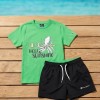 Champion Παιδικό σετ κοντομάνικη μπλούζα & σορτς μαγιό για αγόρι πράσινο