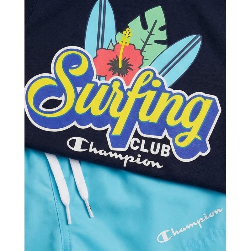 Champion Παιδικό σετ αμάνικη μπλούζα & σορτς μαγιό για αγόρι μπλε Champion Παιδικό σετ αμάνικη μπλούζα & σορτς μαγιό για αγόρι μπλε