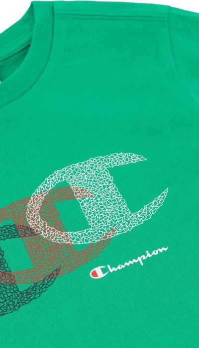 Champion Ανδρική κοντομάνικη μπλούζα με τύπωμα πράσινη