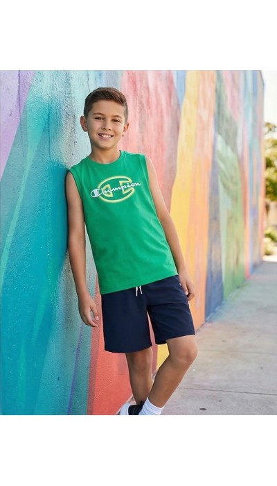 Champion Παιδκό σετ αμάνικη μπλούζα & βερμούδα πράσινο