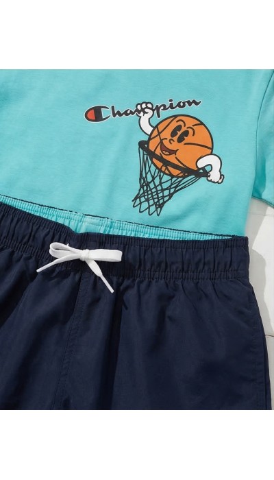 Champion Παιδικό σετ κοντομάνικη μπλούζα & σορτς μαγιό για αγόρι Champion Παιδικό σετ κοντομάνικη μπλούζα & σορτς μαγιό για αγόρι