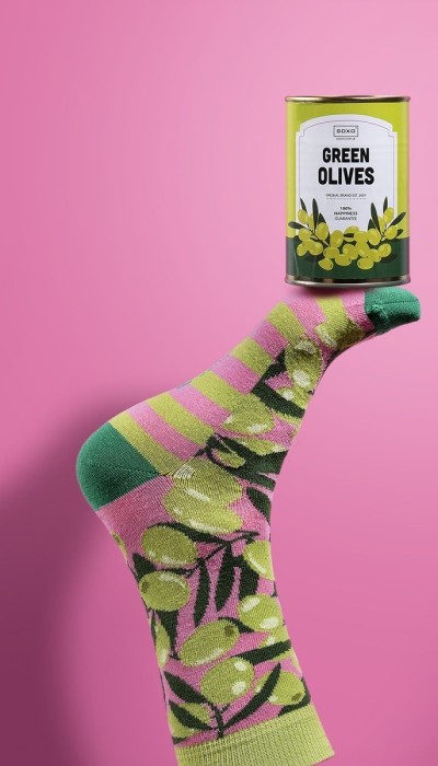 Soxo Unisex Κάλτσες Green Olives