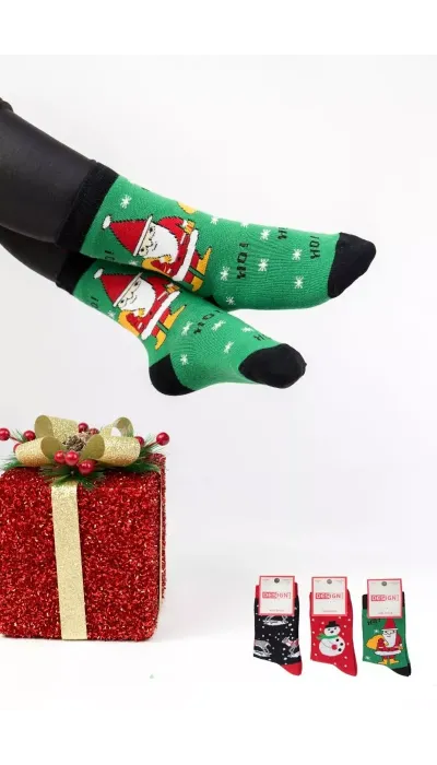 Design Παιδικές Χριστουγεννιάτικες κάλτσες 3 ζεύγη 