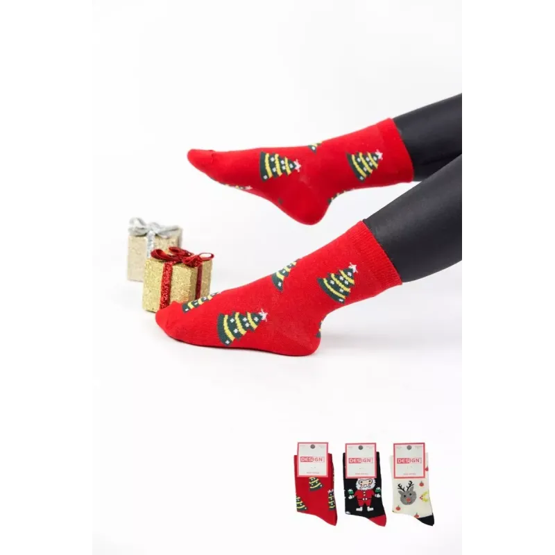 Design Unisex Χριστουγεννιάτικες κάλτσες 3 ζεύγη 