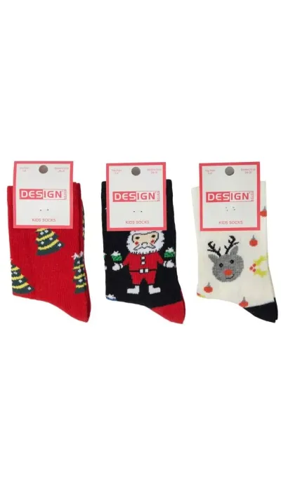 Design Unisex Χριστουγεννιάτικες κάλτσες 3 ζεύγη 