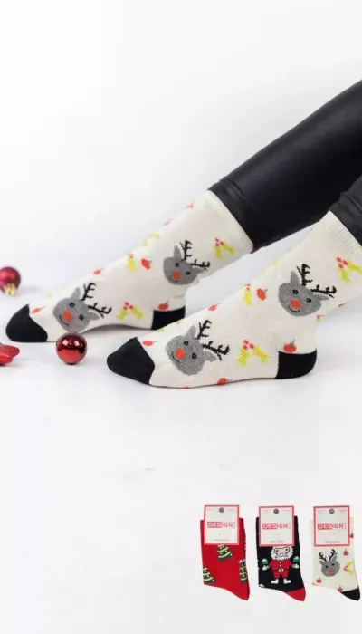 Design Unisex Χριστουγεννιάτικες κάλτσες 3 ζεύγη 