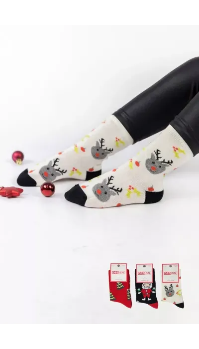 Design Unisex Χριστουγεννιάτικες κάλτσες 3 ζεύγη 