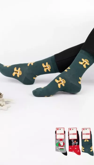 Design Unisex Χριστουγεννιάτικες κάλτσες 3 ζεύγη 