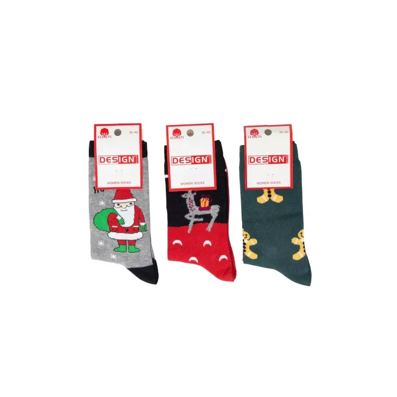 Design Unisex Χριστουγεννιάτικες κάλτσες 3 ζεύγη 