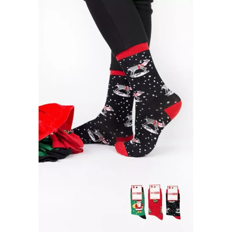 Design Unisex Χριστουγεννιάτικες κάλτσες 3 ζεύγη 