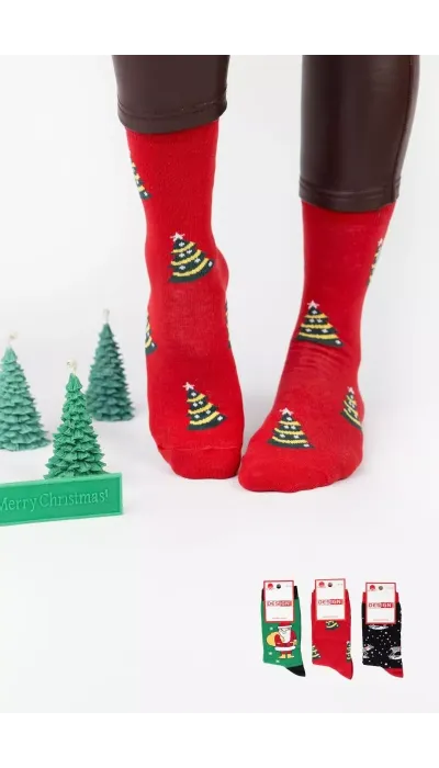 Design Unisex Χριστουγεννιάτικες κάλτσες 3 ζεύγη 