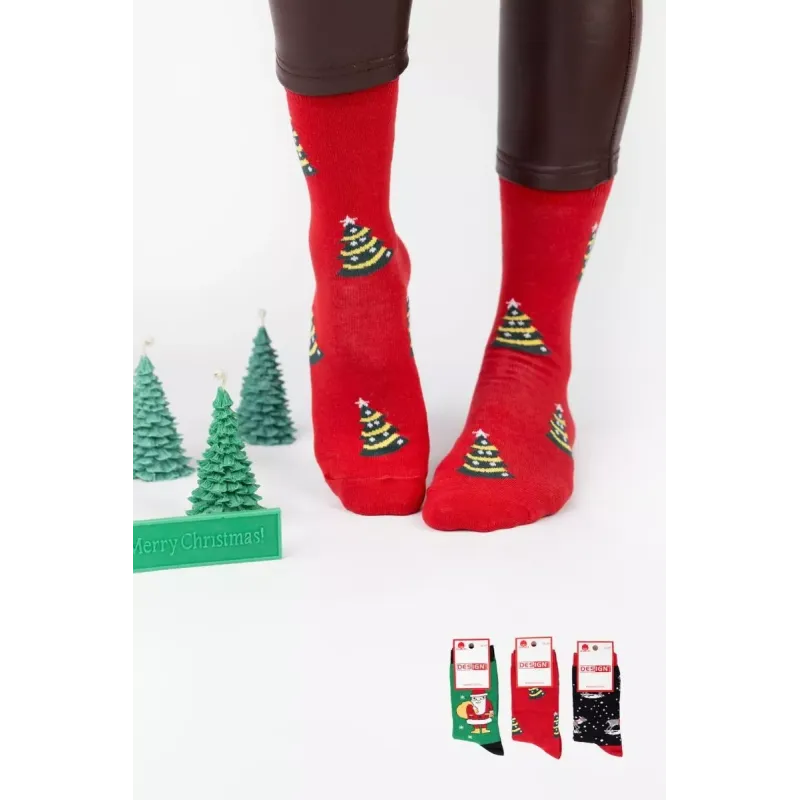 Design Unisex Χριστουγεννιάτικες κάλτσες 3 ζεύγη 