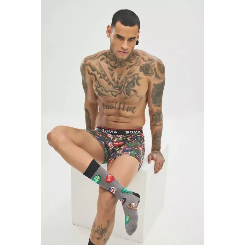 Soma Ανδρικές Κάλτσες με σχέδια SOFT DRINKS Soma Ανδρικές Κάλτσες με σχέδια SOFT DRINKS