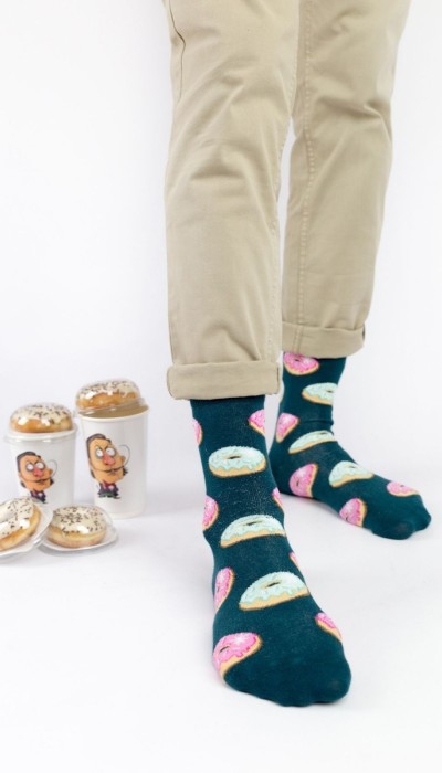 Crazy Socks Κάλτσες  με σχέδια Green Donuts