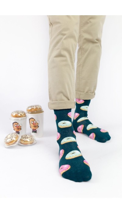 Crazy Socks Κάλτσες  με σχέδια Green Donuts
