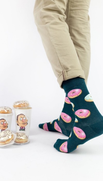 Crazy Socks Κάλτσες  με σχέδια Green Donuts