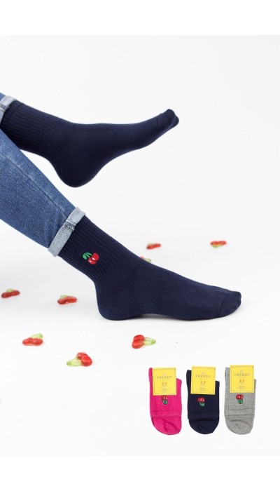 Trendy Γυναικείες Κάλτσες Cherries 3Ζεύγη