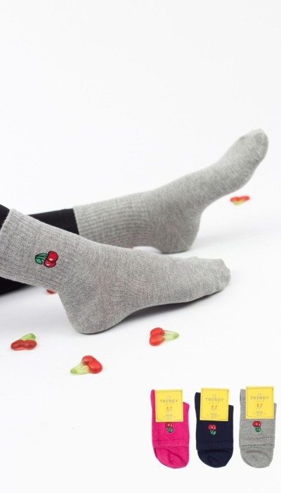 Trendy Γυναικείες Κάλτσες Cherries 3Ζεύγη