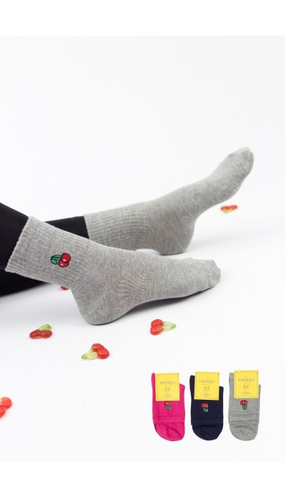 Trendy Γυναικείες Κάλτσες Cherries 3Ζεύγη