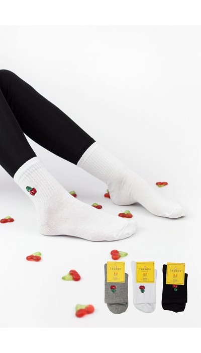 Trendy Γυναικείες Κάλτσες Cherries 3Ζεύγη