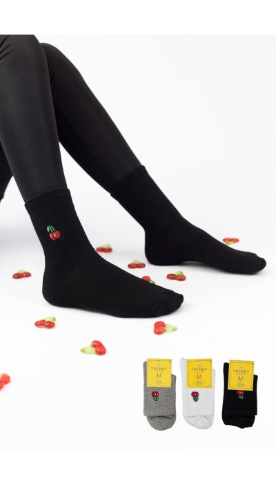 Trendy Γυναικείες Κάλτσες Cherries 3Ζεύγη