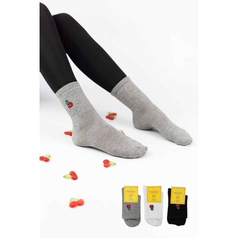 Trendy Γυναικείες Κάλτσες Cherries 3Ζεύγη Trendy Γυναικείες Κάλτσες Cherries 3Ζεύγη