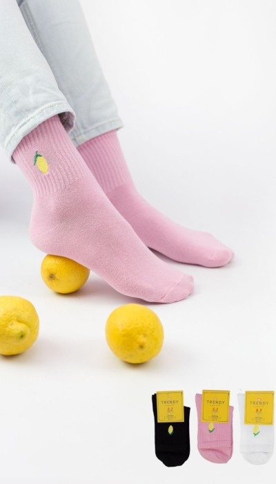 Trendy Γυναικείες Κάλτσες Lemon 3Ζεύγη