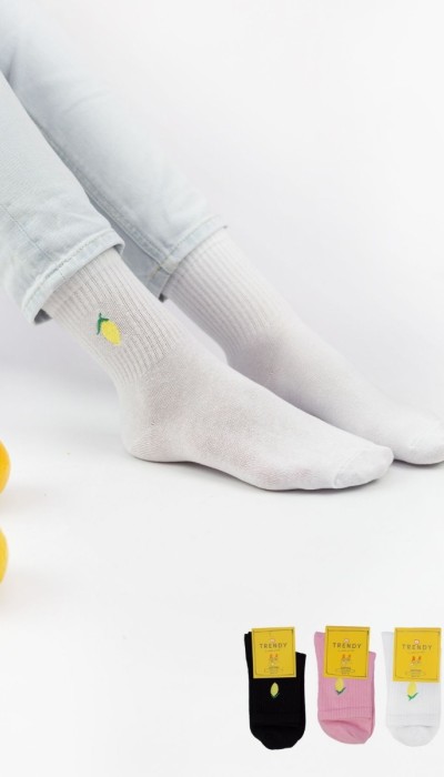 Trendy Γυναικείες Κάλτσες Lemon 3Ζεύγη