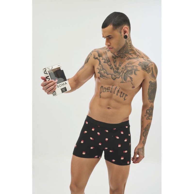 Soma Ανδρικά Boxers CHOCOLATE Βαμβακερά 2 τεμάχια