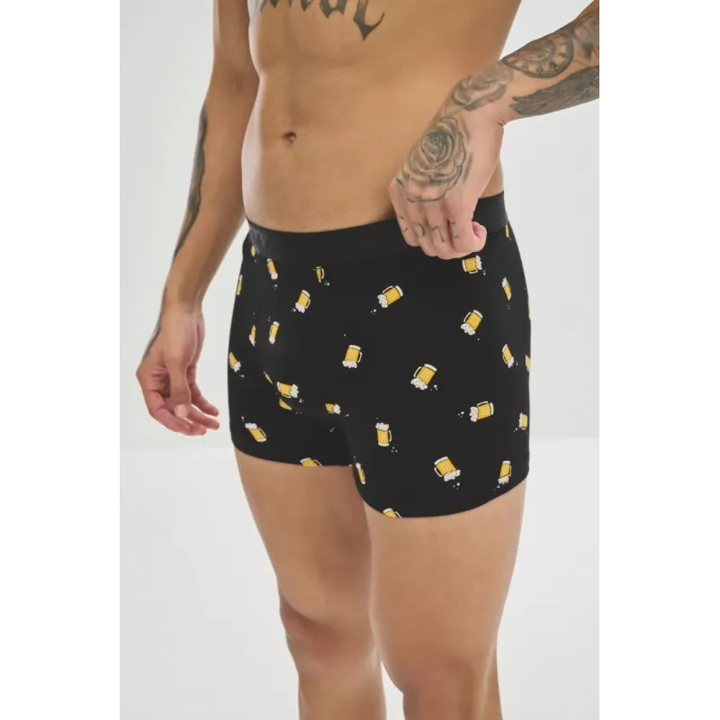 Soma Ανδρικά Boxers με σχέδια DRINK BEER Βαμβακερά 2 τεμάχια