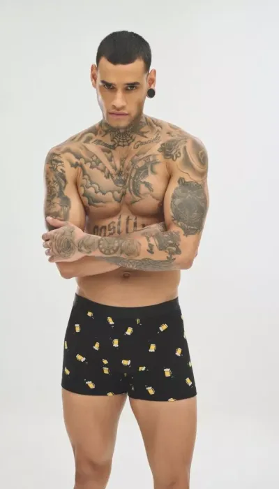 Soma Ανδρικά Boxers με σχέδια DRINK BEER Βαμβακερά 2 τεμάχια