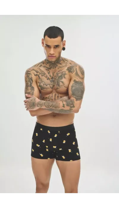 Soma Ανδρικά Boxers με σχέδια DRINK BEER Βαμβακερά 2 τεμάχια