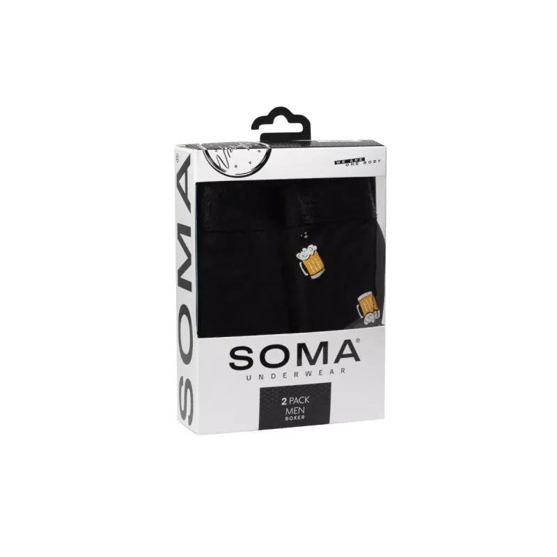 Soma Ανδρικά Boxers με σχέδια DRINK BEER Βαμβακερά 2 τεμάχια
