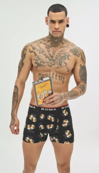 Soma Ανδρικό Boxer με σχέδια BEERS & CHEERS Βαμβακερό
