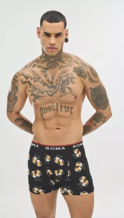 Soma Ανδρικό Boxer με σχέδια BEERS & CHEERS Βαμβακερό