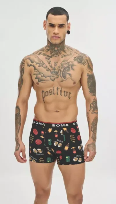 Soma Ανδρικό Boxer με σχέδια CHEERS & DRINKS Βαμβακερό