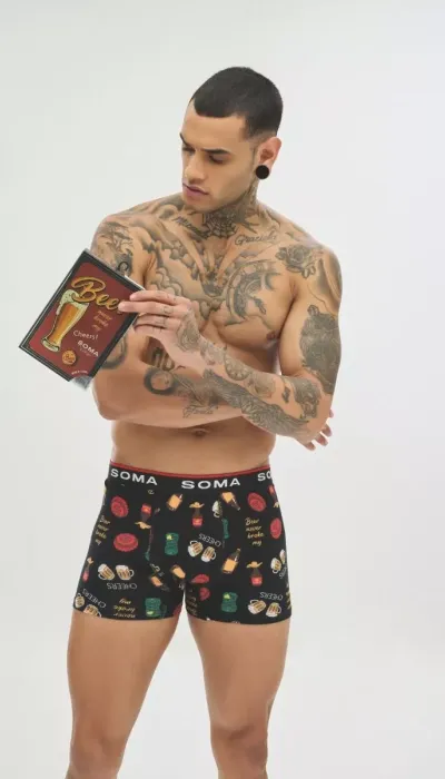 Soma Ανδρικό Boxer με σχέδια CHEERS & DRINKS Βαμβακερό