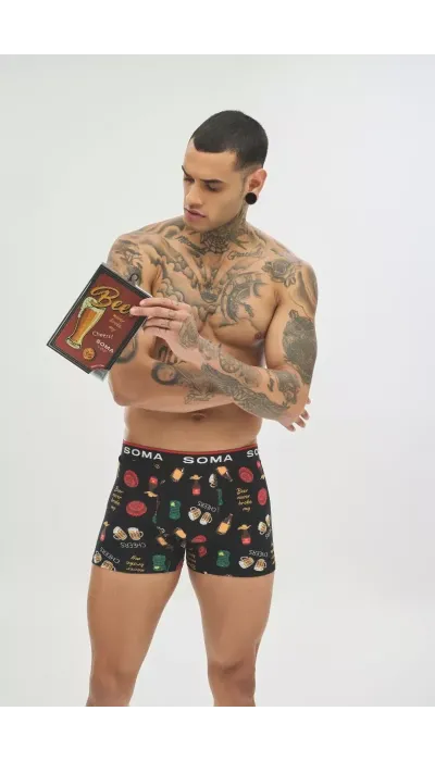 Soma Ανδρικό Boxer με σχέδια CHEERS & DRINKS Βαμβακερό