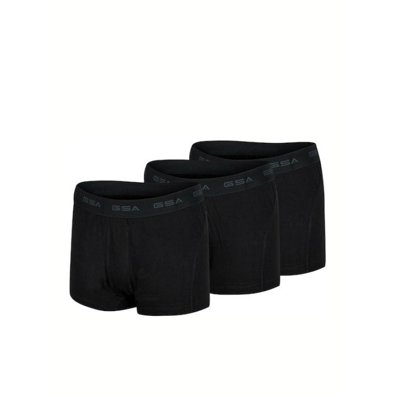 GSA Ανδρικό εσώρουχο boxer 3pack μαύρο GSA Ανδρικό εσώρουχο boxer 3pack μαύρο