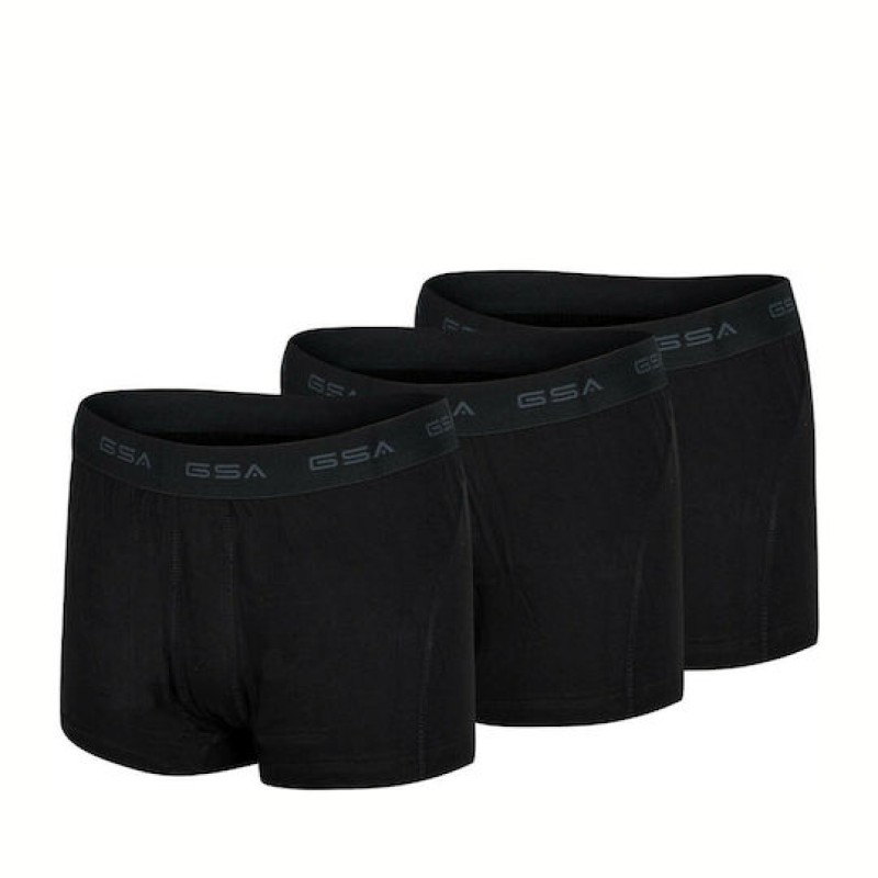GSA Ανδρικό εσώρουχο boxer 3pack μαύρο GSA Ανδρικό εσώρουχο boxer 3pack μαύρο