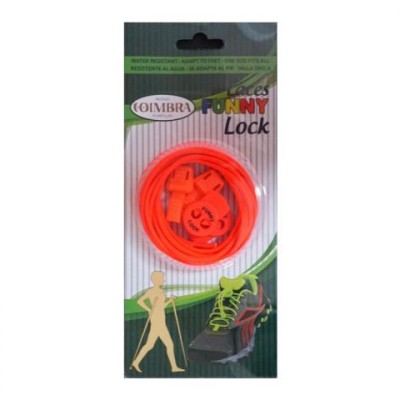 Coimbra Ελαστικά κορδόνια  για παπούτσια Funny Lock πορτοκαλί