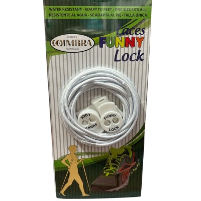 Coimbra Ελαστικά κορδόνια  για παπούτσια Funny Lock άσπρα