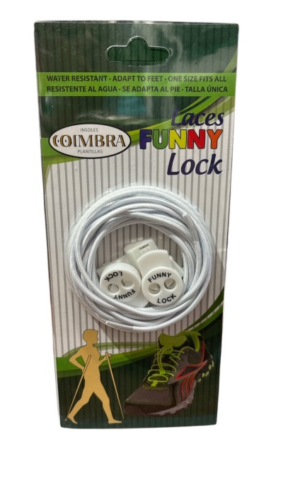 Coimbra Ελαστικά κορδόνια  για παπούτσια Funny Lock άσπρα