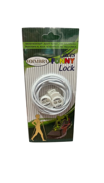Coimbra Ελαστικά κορδόνια  για παπούτσια Funny Lock άσπρα