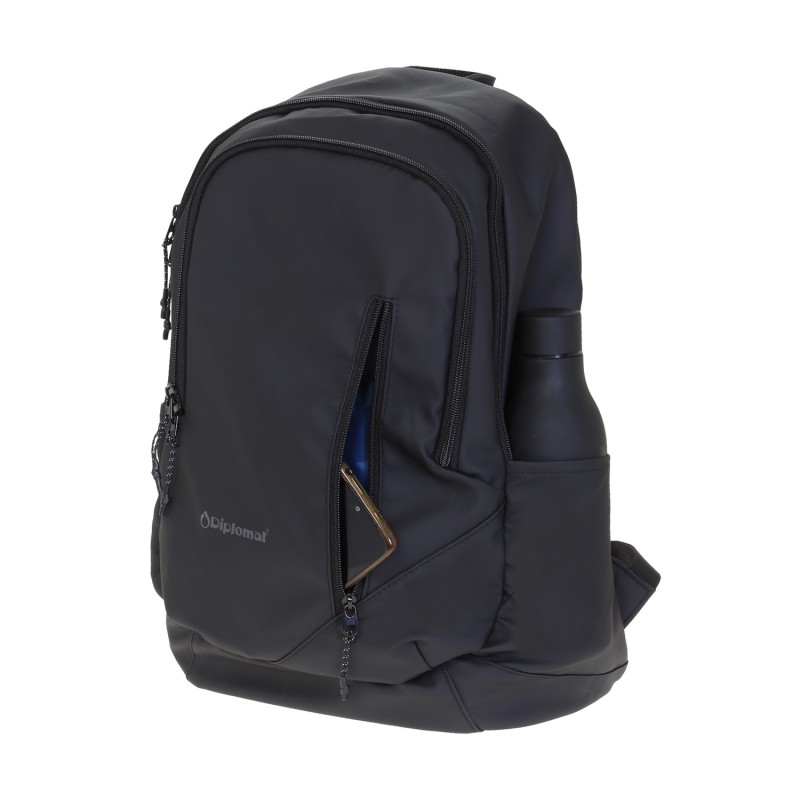 Diplomat Unisex τσάντα πλάτης Lyon αδιάβροχη μαύρη